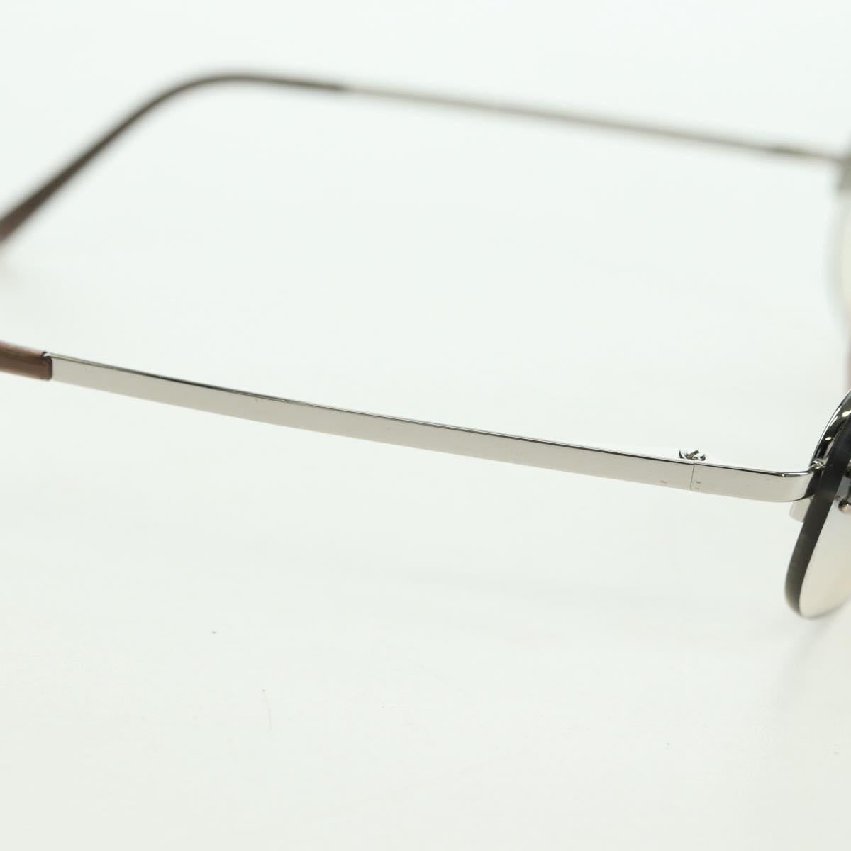 CHANEL COCO Mark Sunglasses metal Silver CC Auth 178795V