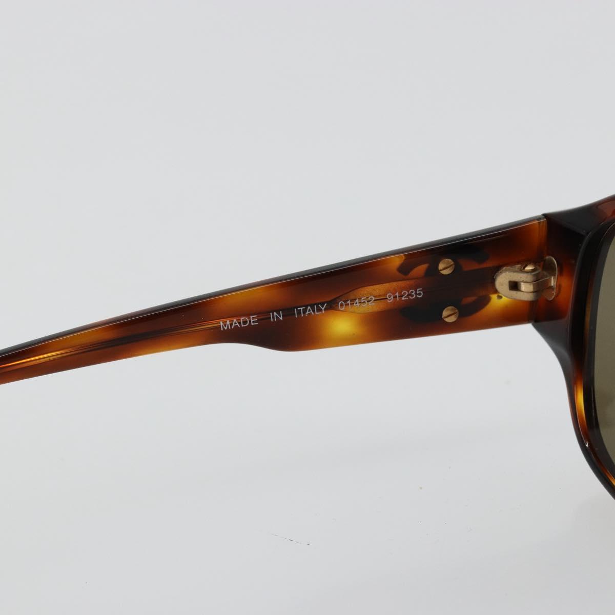 CHANEL COCO Mark Sunglasses plastic Brown CC Auth 178796
