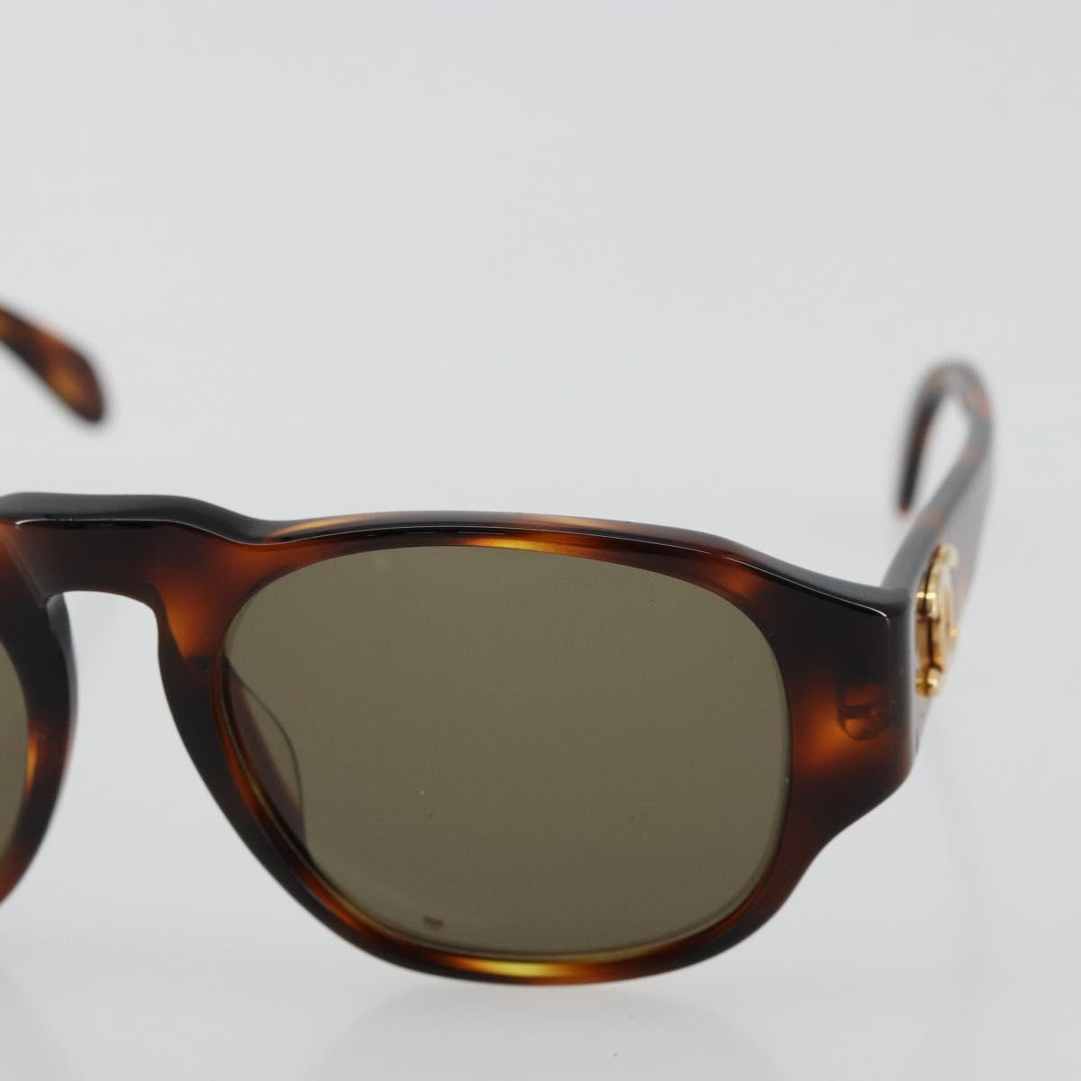 CHANEL COCO Mark Sunglasses plastic Brown CC Auth 178796