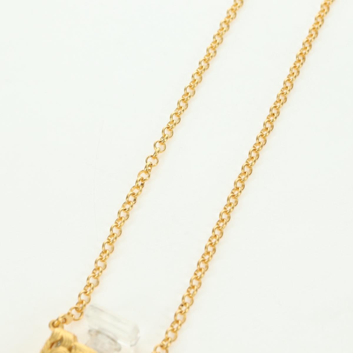CHANEL Perfume Necklace metal Gold CC Auth 178803M