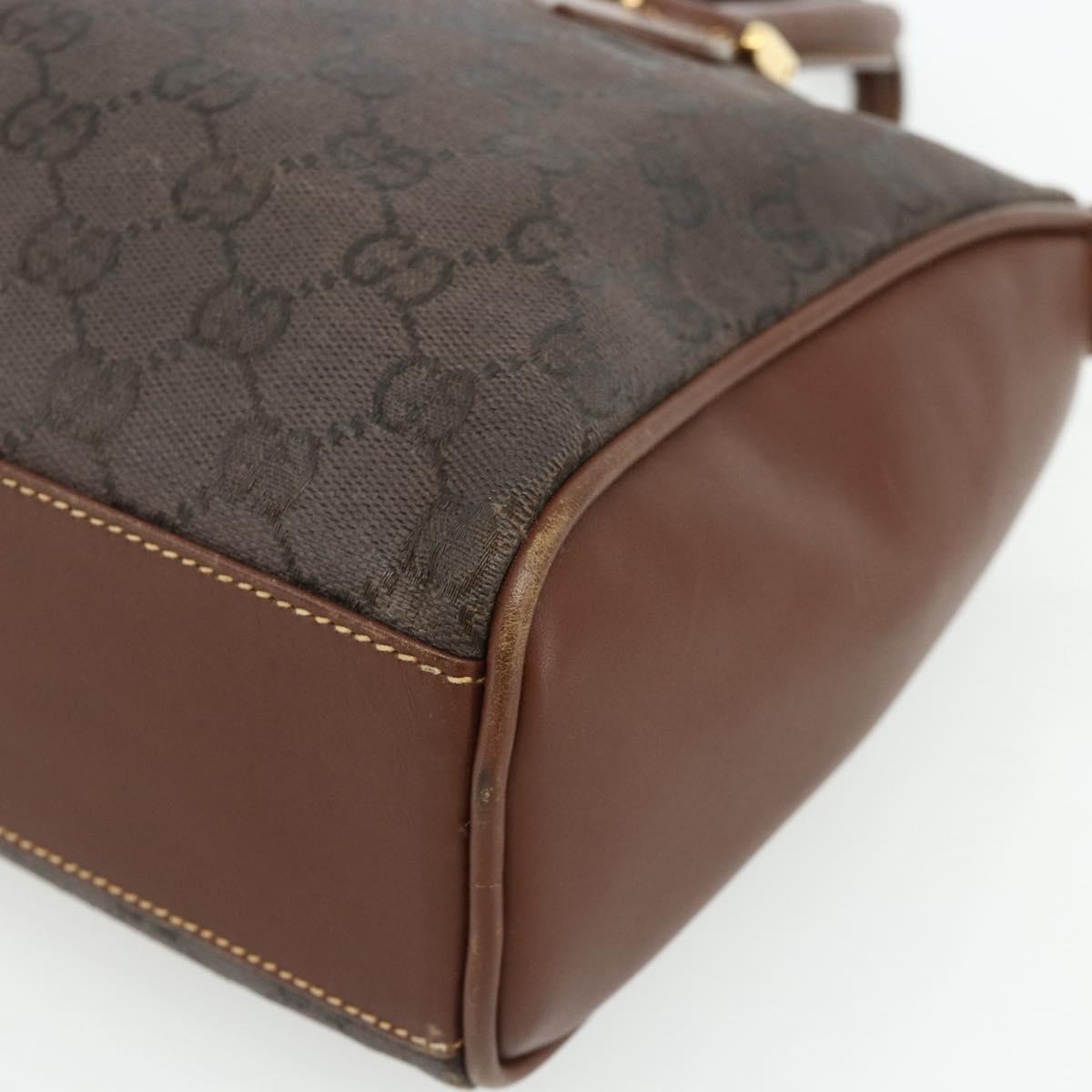 GUCCI GG Canvas Hand Bag Coated Canvas Brown Gold 002 58 0159 Auth 178806