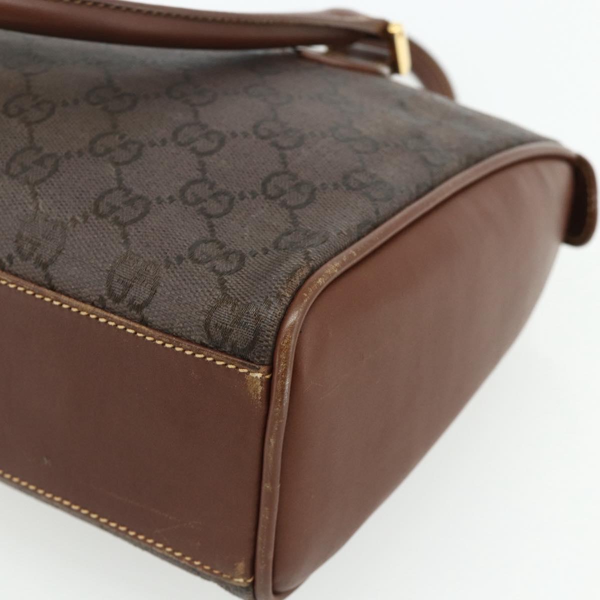 GUCCI GG Canvas Hand Bag Coated Canvas Brown Gold 002 58 0159 Auth 178806