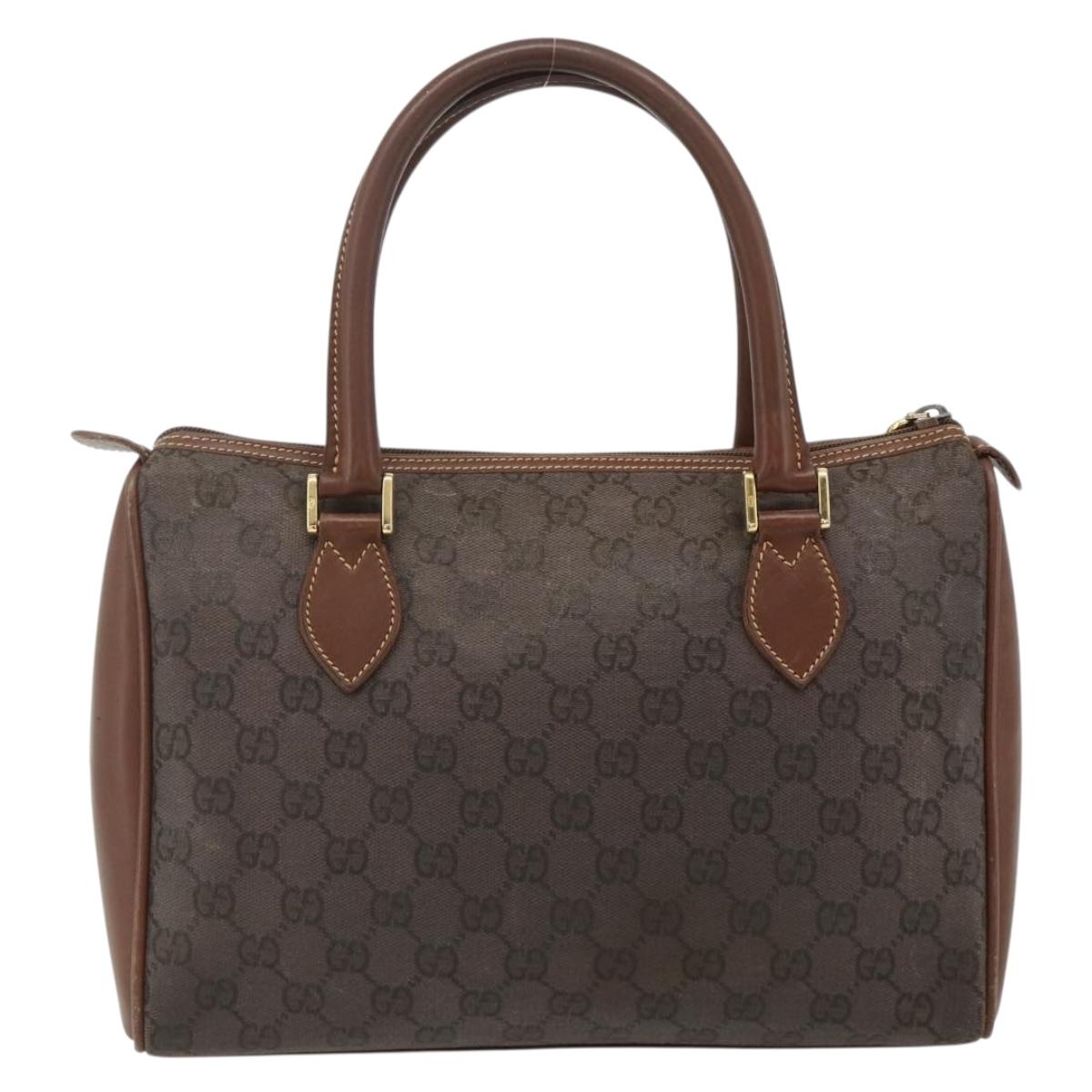 GUCCI GG Canvas Hand Bag Coated Canvas Brown Gold 002 58 0159 Auth 178806