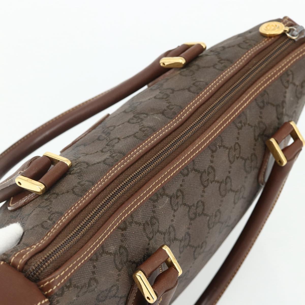 GUCCI GG Canvas Hand Bag Coated Canvas Brown Gold 002 58 0159 Auth 178806