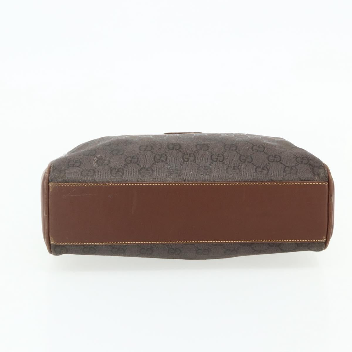 GUCCI GG Canvas Hand Bag Coated Canvas Brown Gold 002 58 0159 Auth 178806
