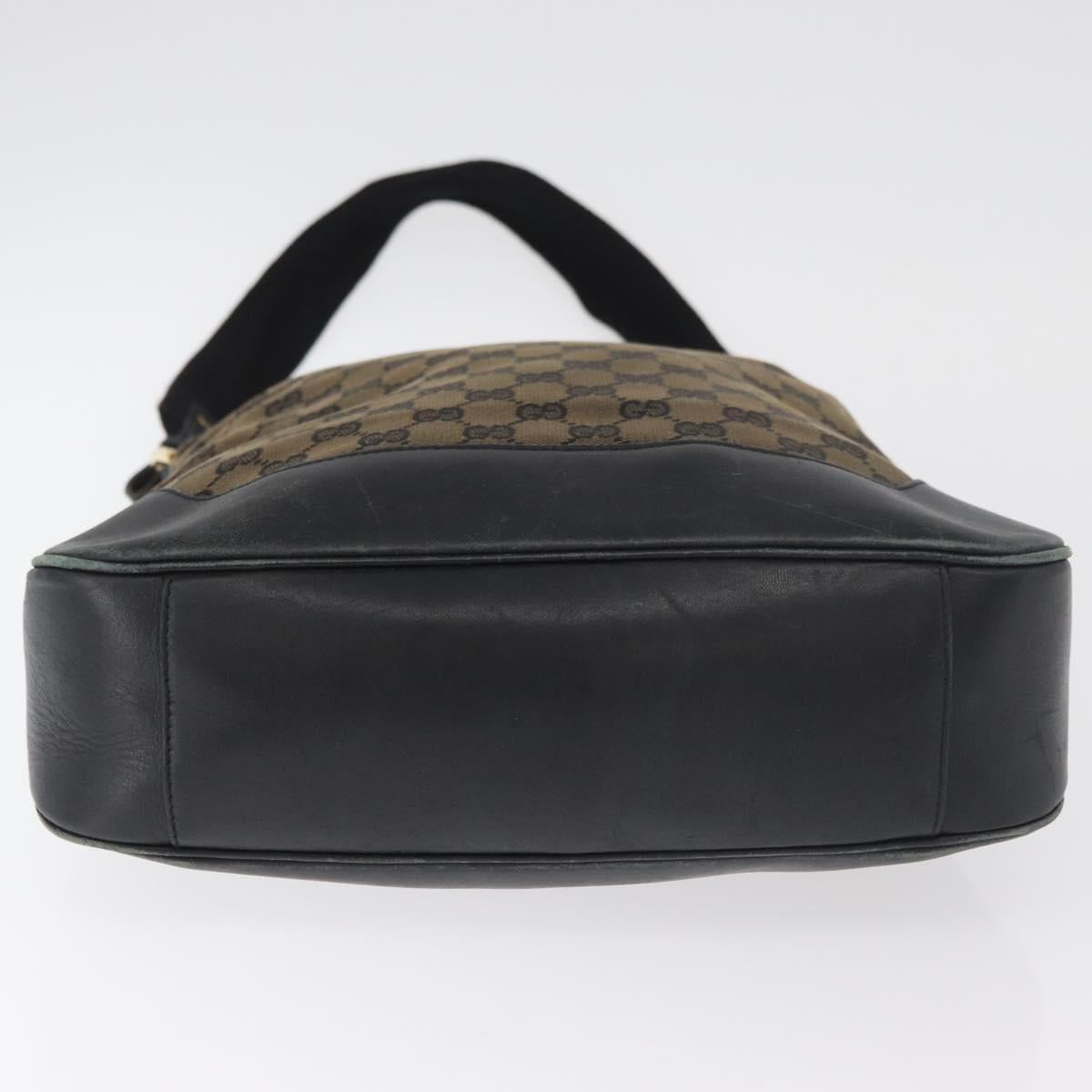 GUCCI GG Canvas Bamboo Shoulder Bag 2way Navy Gold 001 4058 Auth 178808
