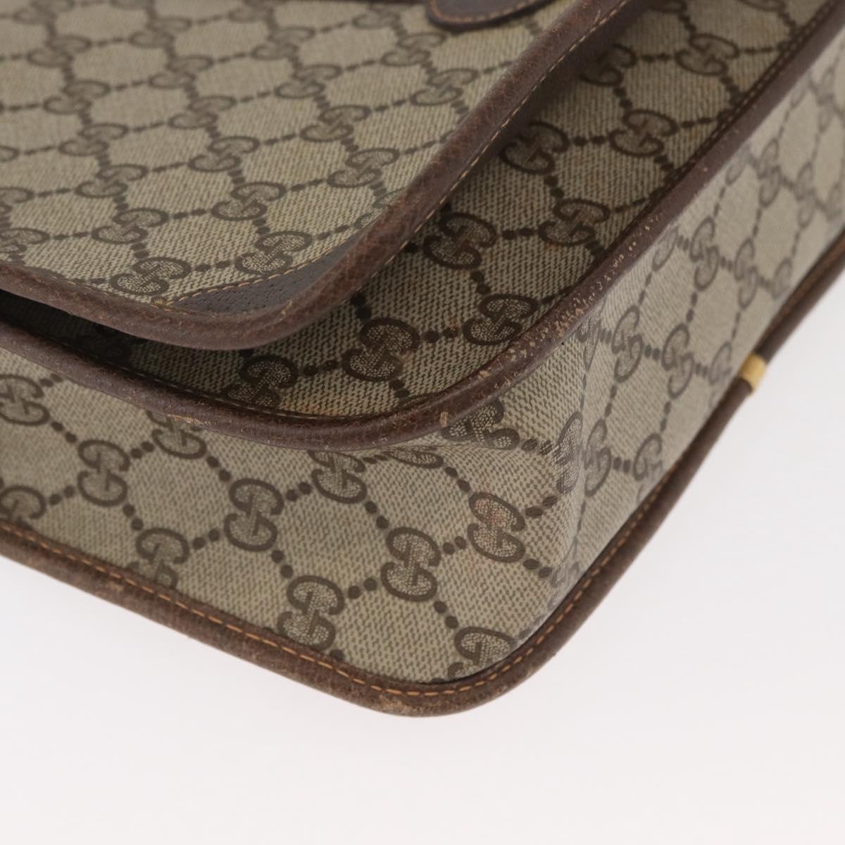 GUCCI GG Supreme Web Sherry Line Bag PVC Beige Gold 001 104 0551 Auth 178811