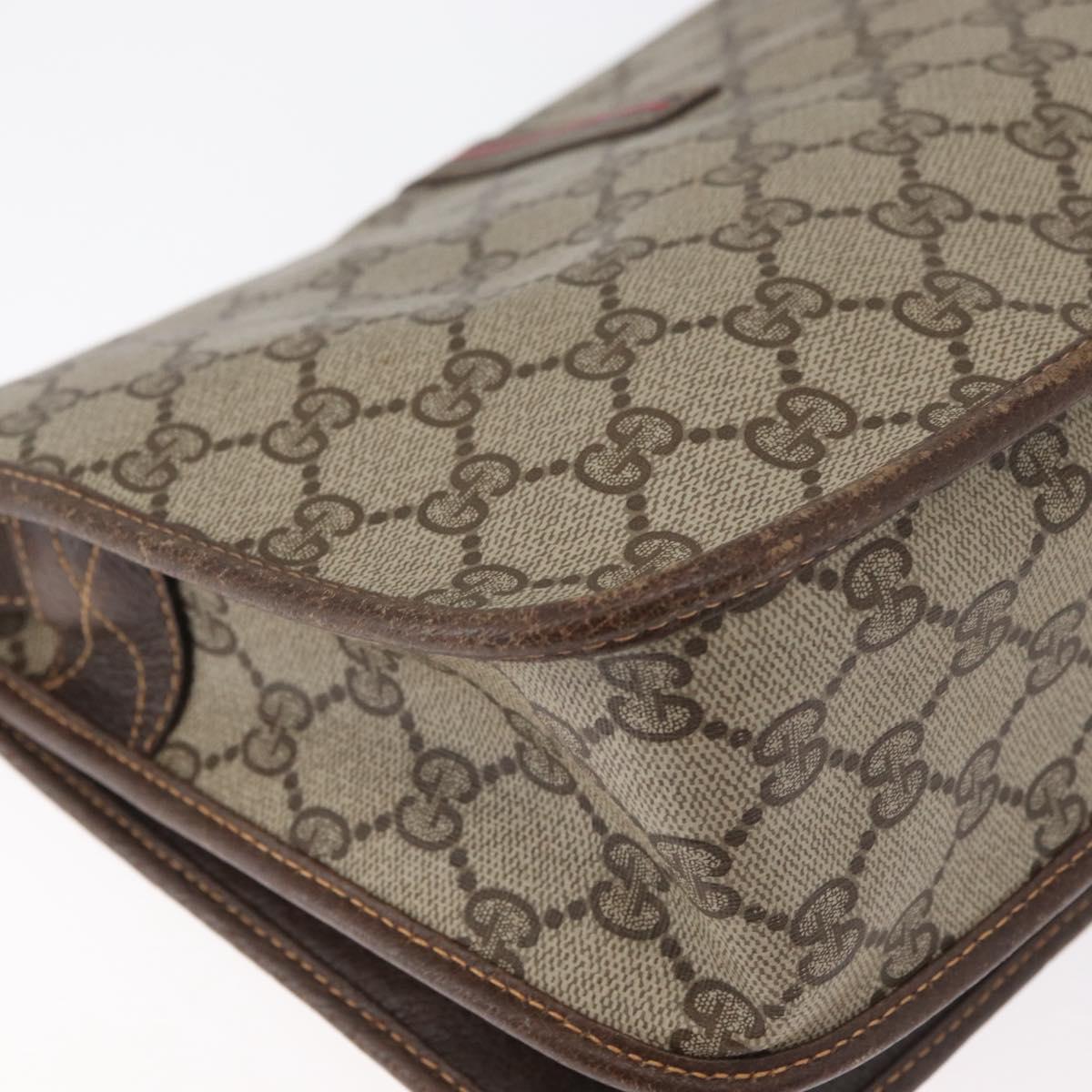 GUCCI GG Supreme Web Sherry Line Bag PVC Beige Gold 001 104 0551 Auth 178811