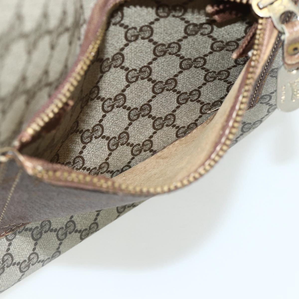 GUCCI GG Supreme Web Sherry Line Tote Bag PVC Beige Gold Auth 178813