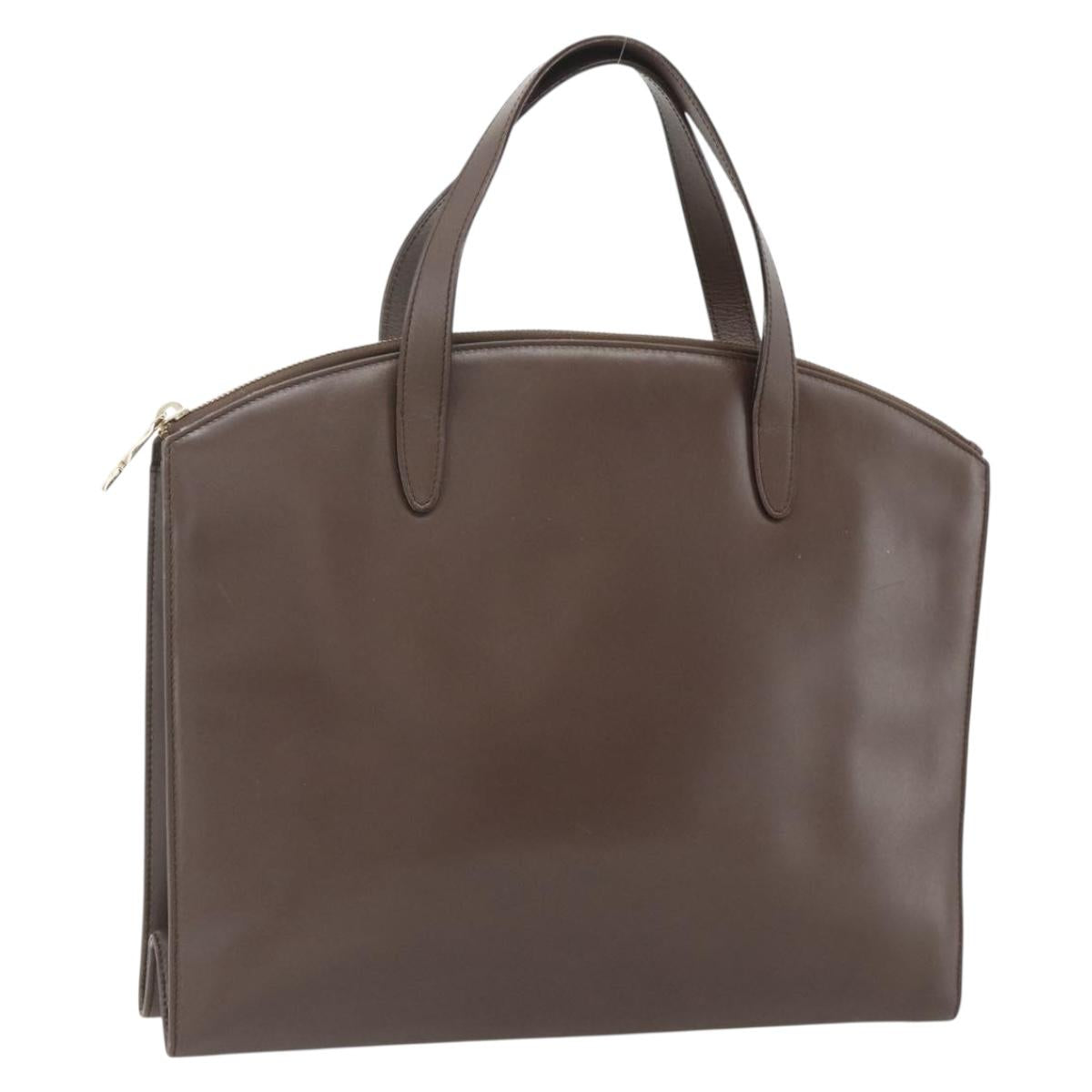 GUCCI Hand Bag Leather Brown Gold 000 1998 0570 Auth 178815