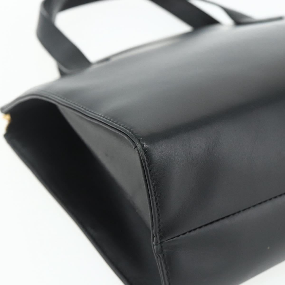 GUCCI Hand Bag Leather Black Gold 000 2058 0569 0 Auth 178820