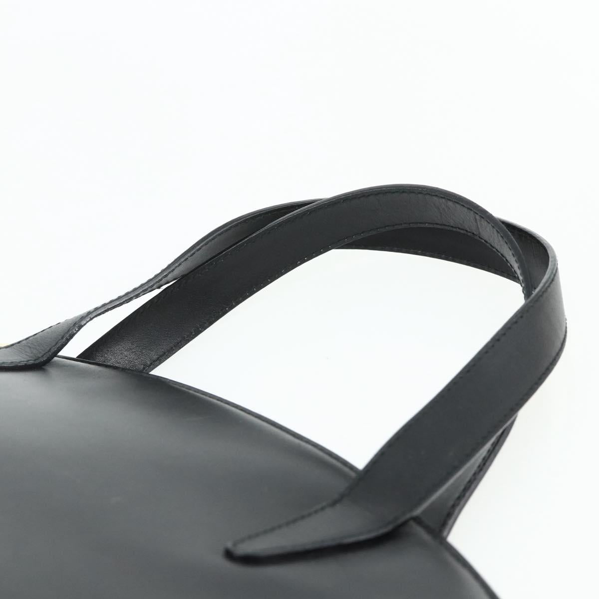GUCCI Hand Bag Leather Black Gold 000 2058 0569 0 Auth 178820