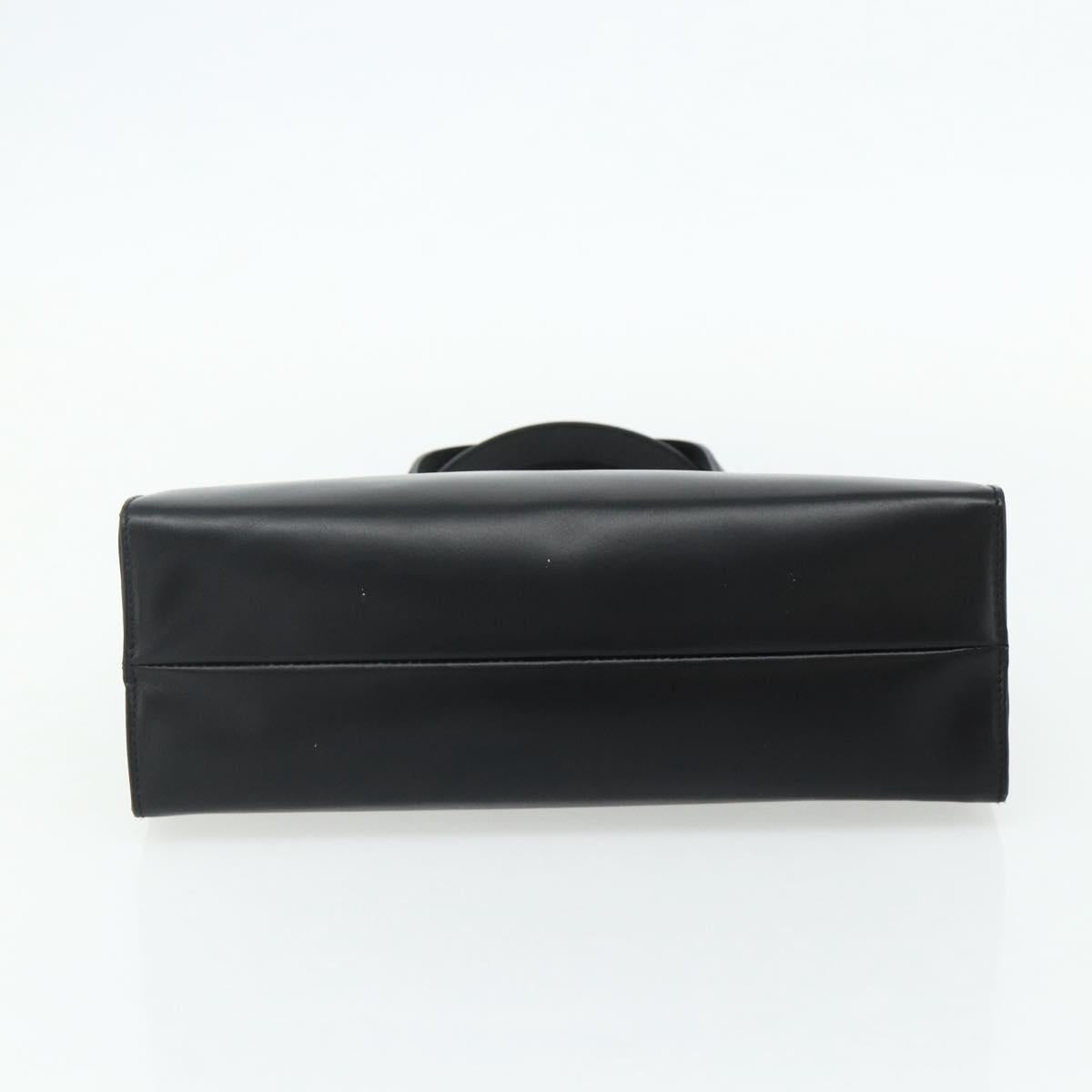 GUCCI Hand Bag Leather Black Gold 000 2058 0569 0 Auth 178820