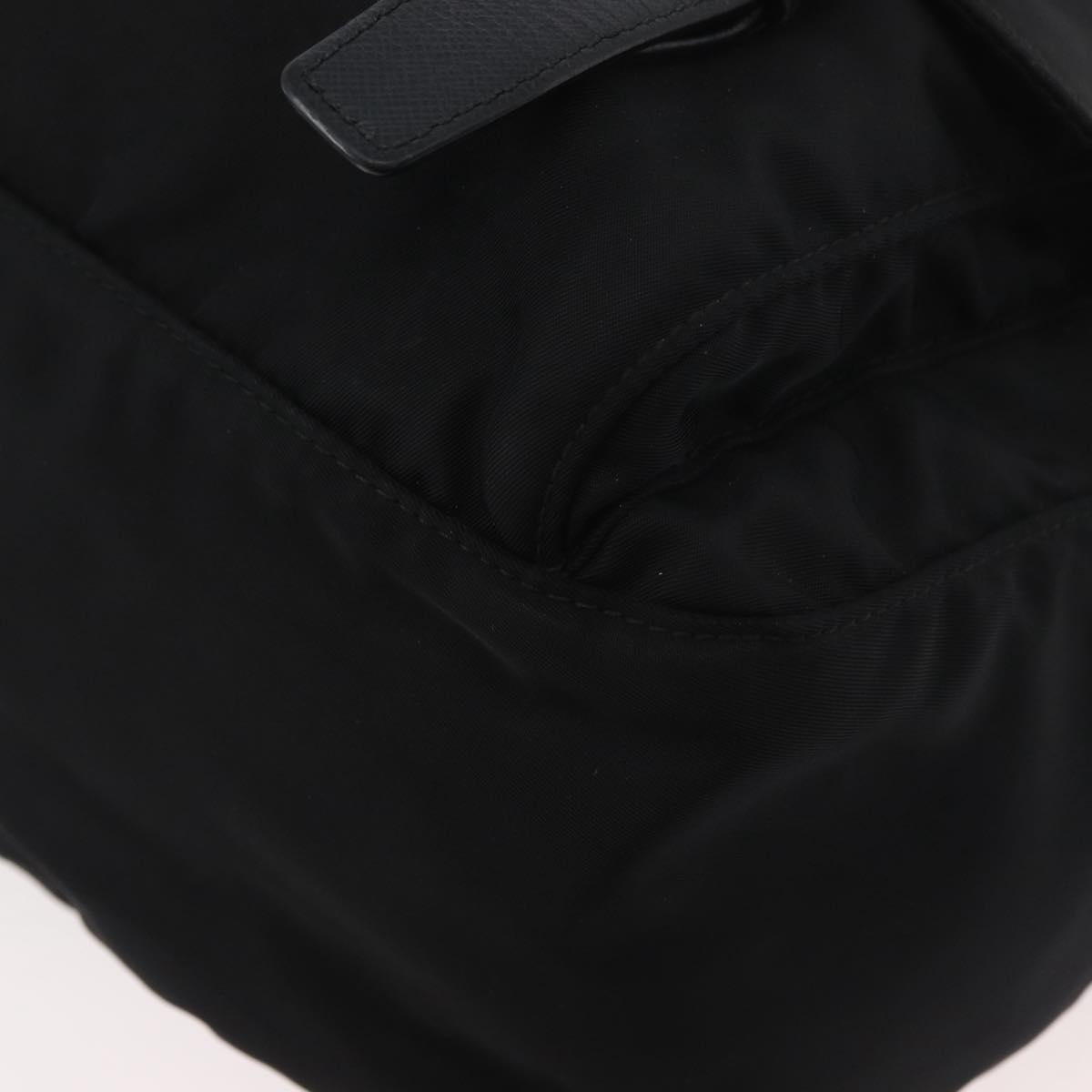 PRADA Shoulder Bag Nylon Black Silver Auth 178822A