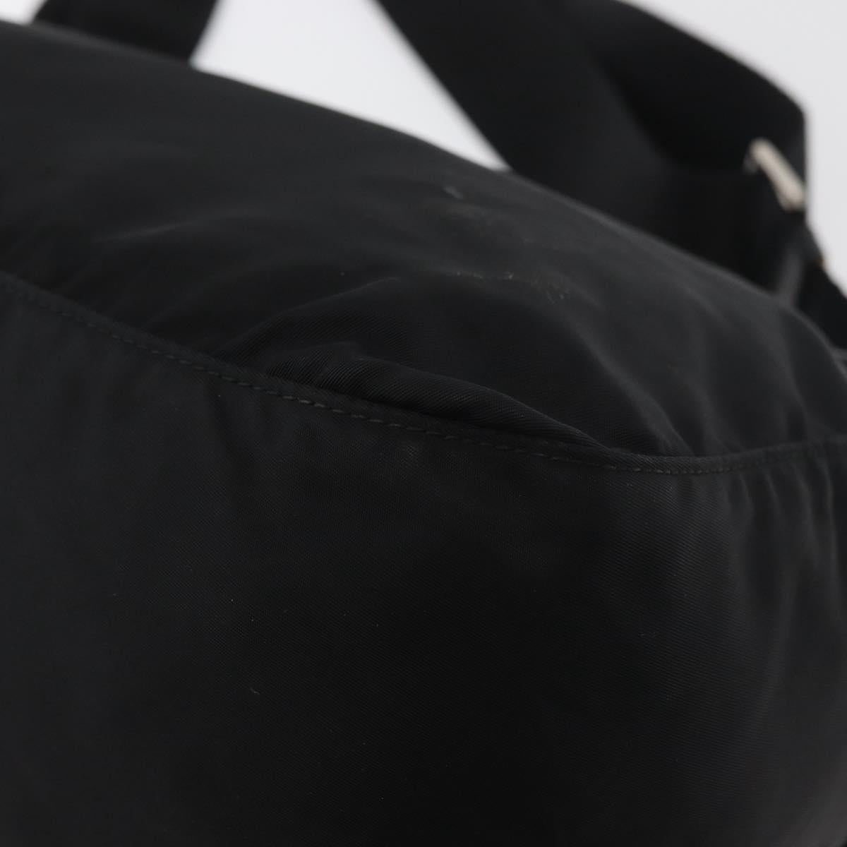 PRADA Shoulder Bag Nylon Black Silver Auth 178822A