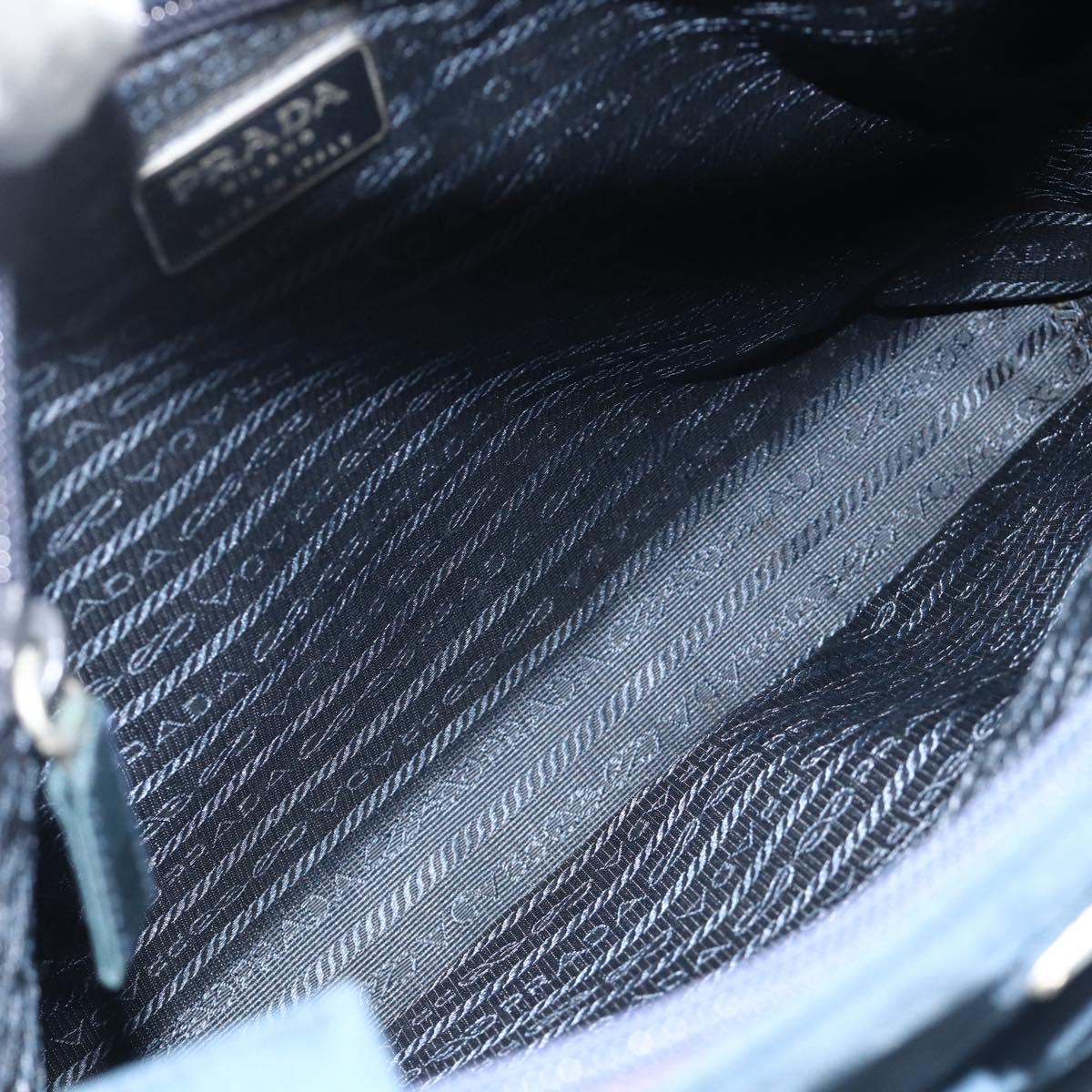 PRADA Tote Bag Nylon Navy Silver Auth 178825