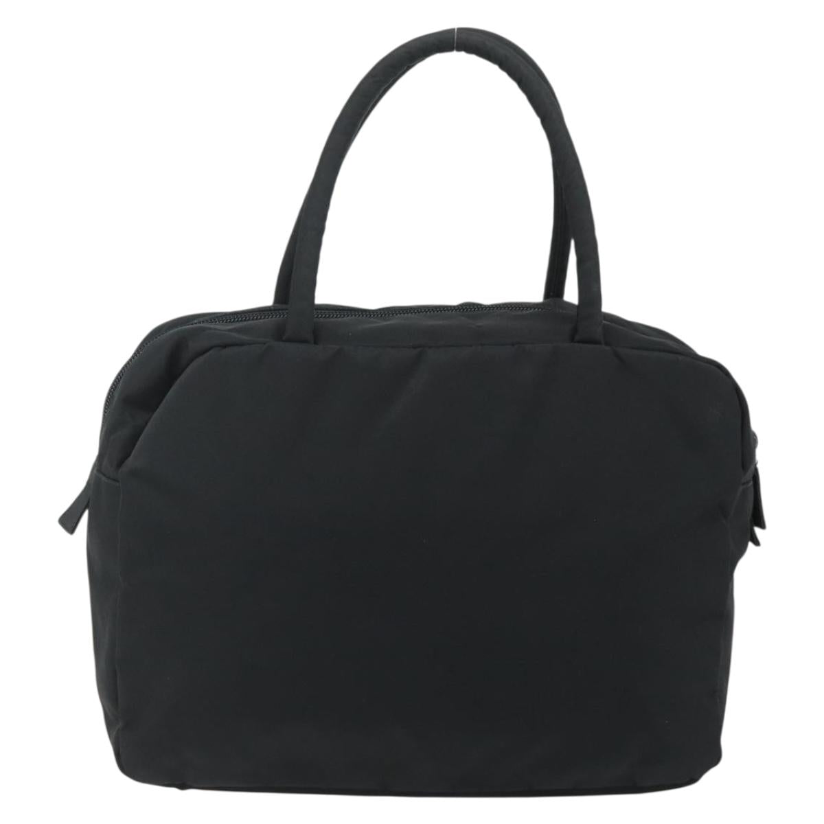 PRADA Hand Bag Nylon Black Silver Auth 178826A