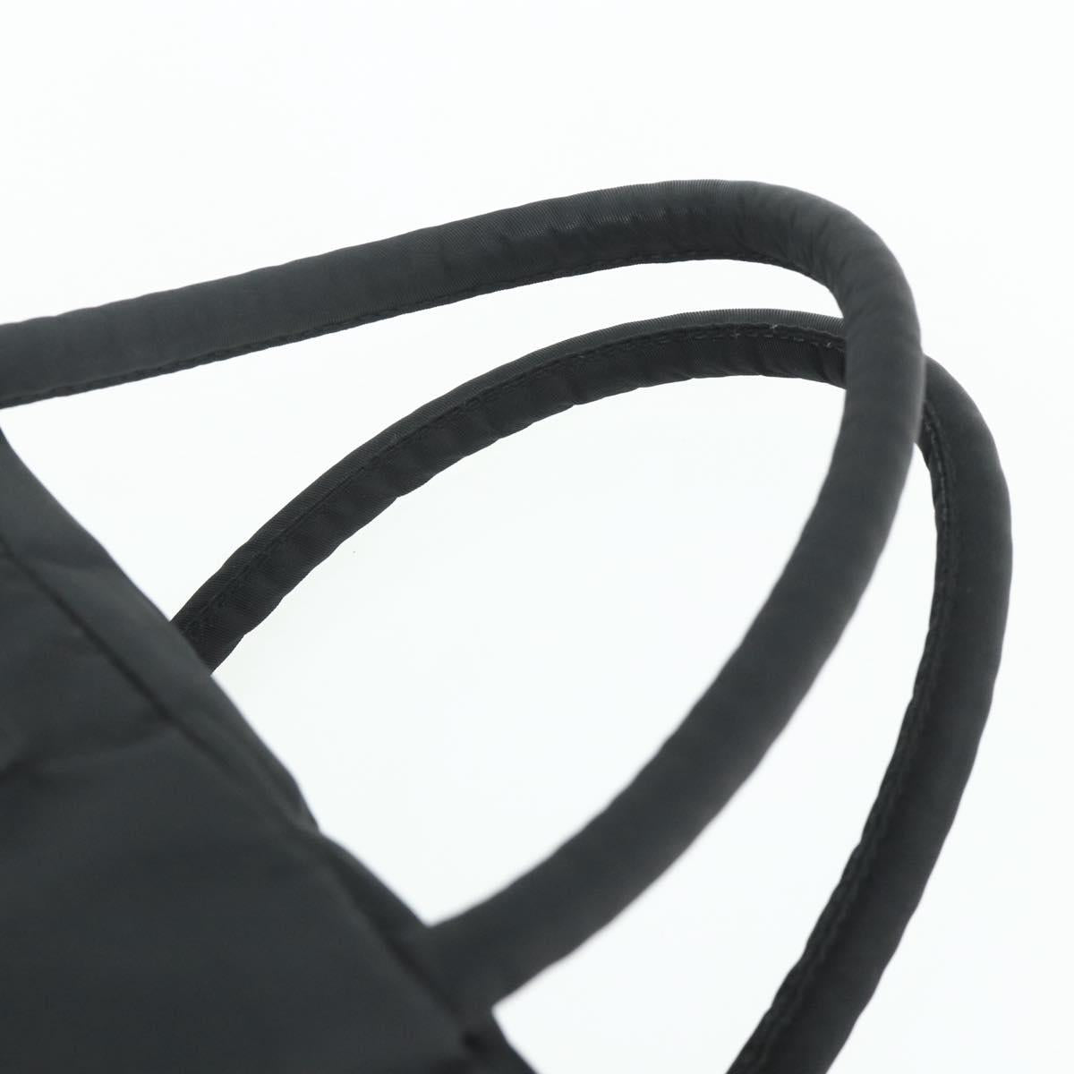 PRADA Hand Bag Nylon Black Silver Auth 178826A