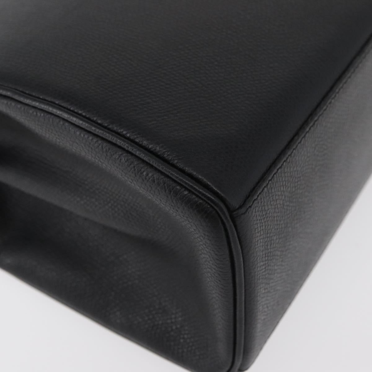 MORABITO Hand Bag Leather Black Gold Auth 178828A