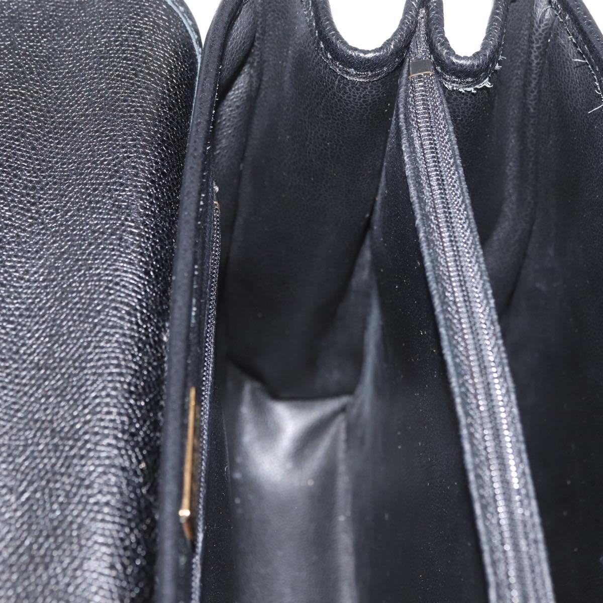 MORABITO Hand Bag Leather Black Gold Auth 178828A