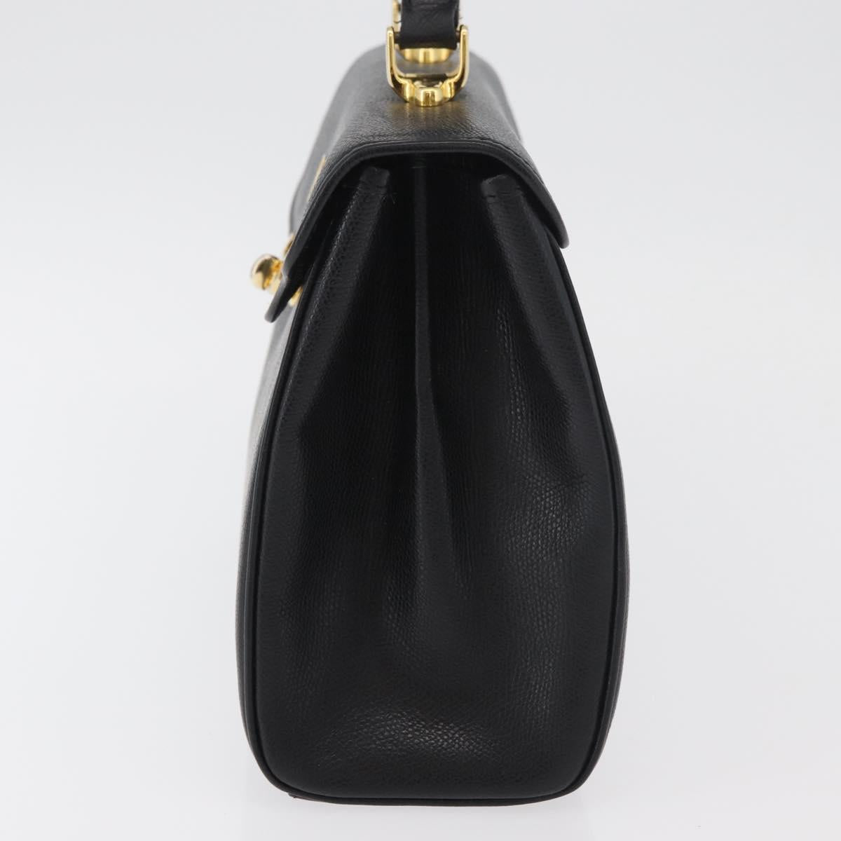 MORABITO Hand Bag Leather Black Gold Auth 178828A