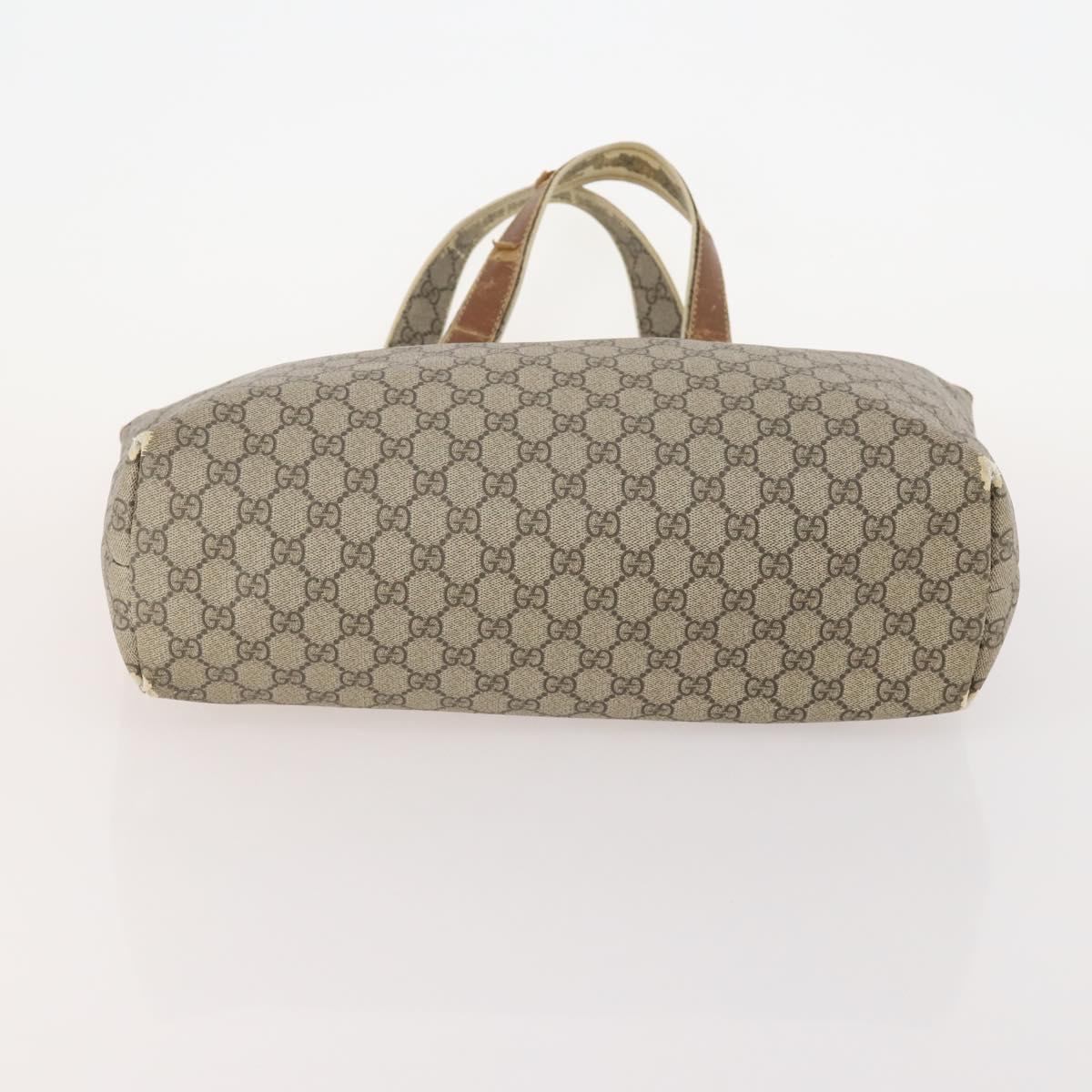 GUCCI GG Supreme Web Sherry Line Tote Bag PVC 4 Set Beige Brown Auth 178835
