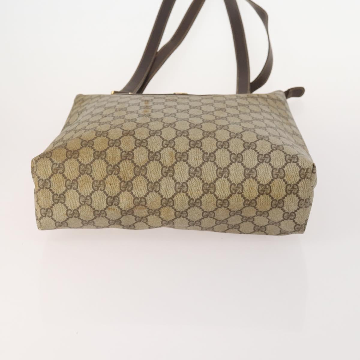GUCCI GG Supreme GG Plus Web Sherry Line Bag PVC 4 Set Beige Ivory Auth 178836