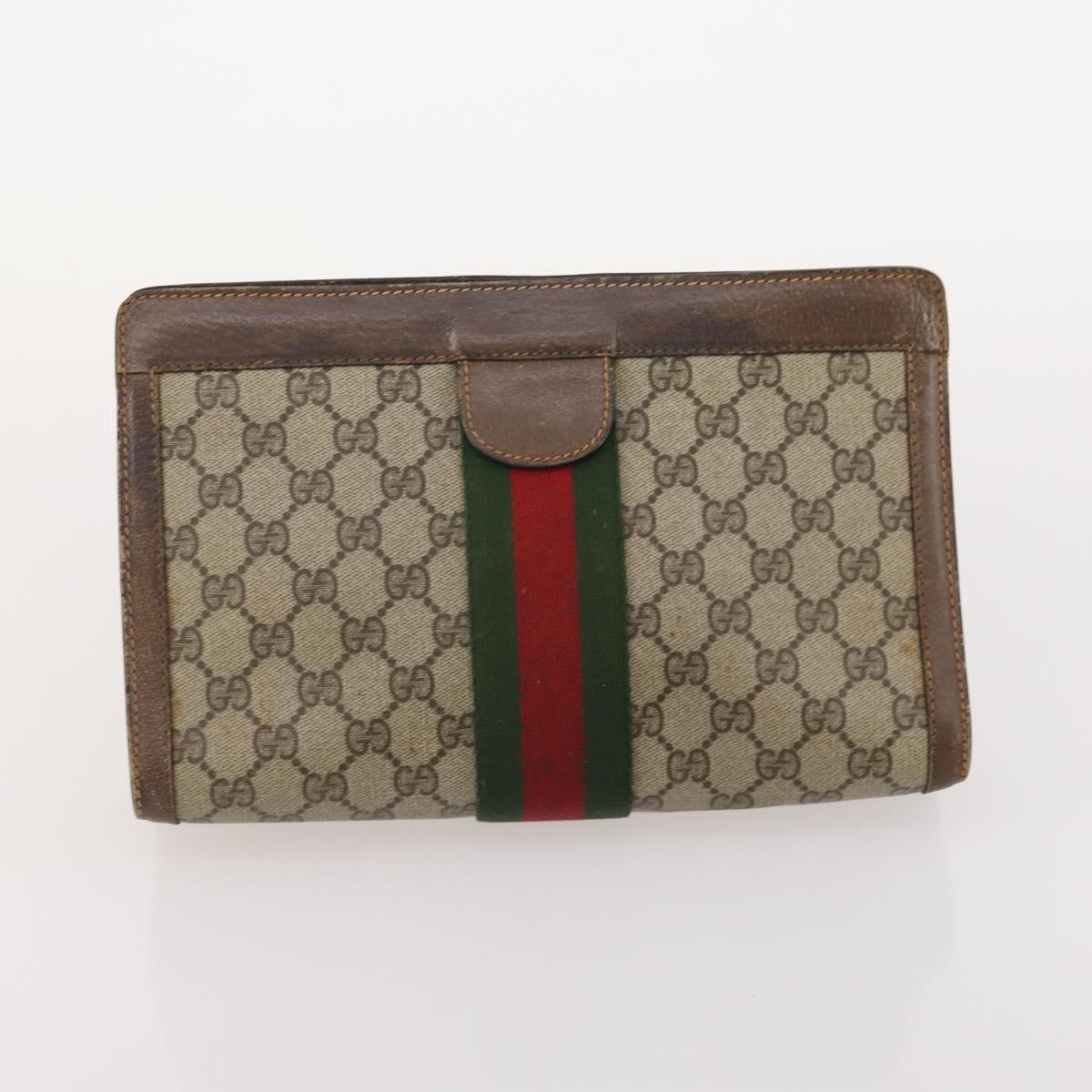 GUCCI GG Supreme Micro GG Supreme Bag PVC 5 Set Beige Navy Auth 178838