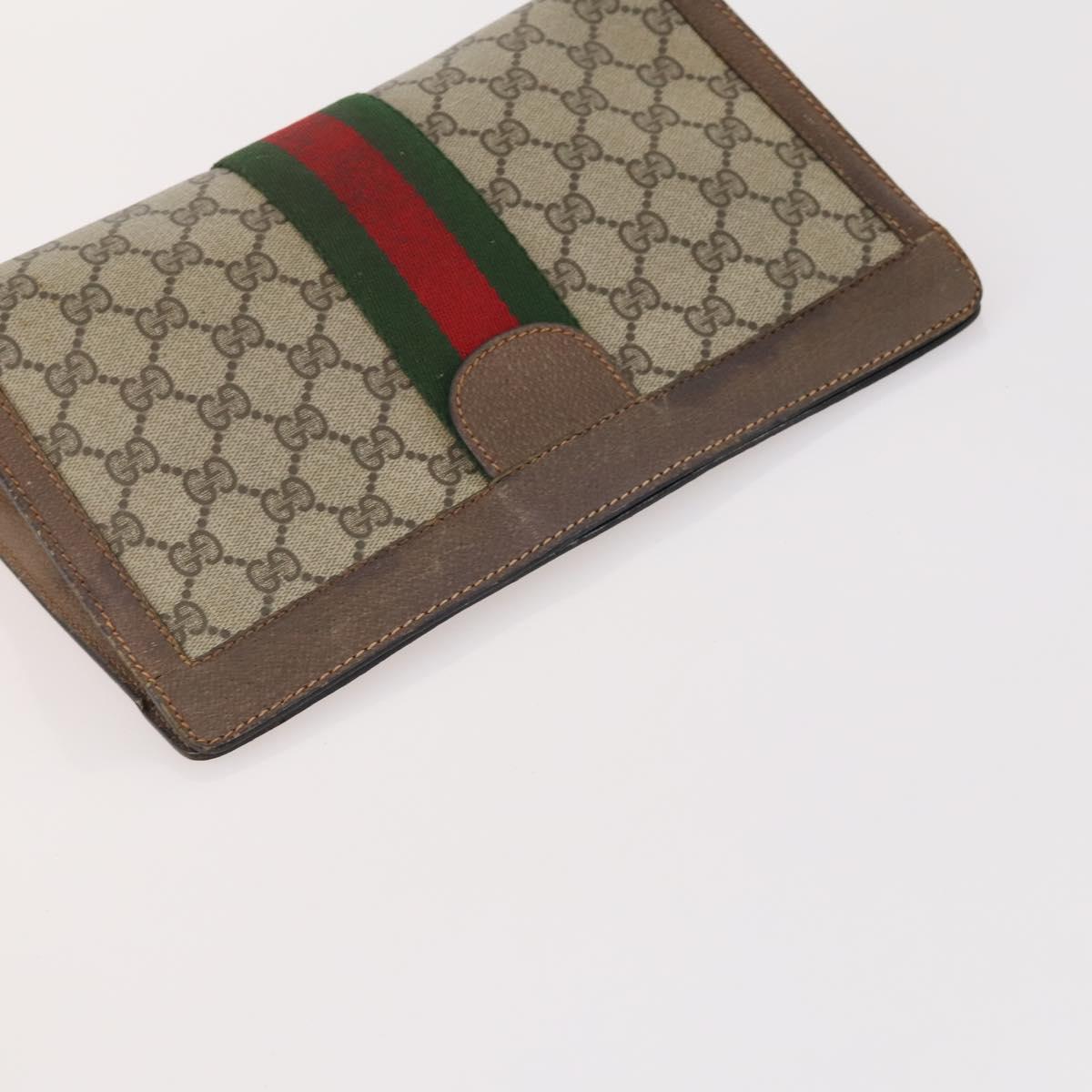 GUCCI GG Supreme Micro GG Supreme Bag PVC 5 Set Beige Navy Auth 178838