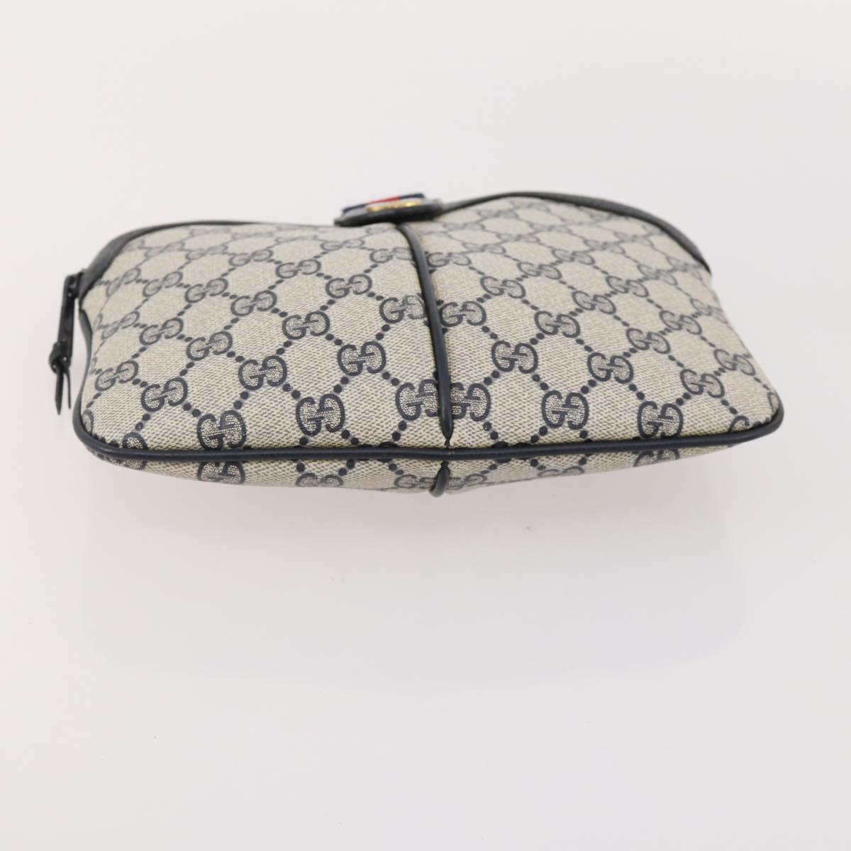 GUCCI GG Supreme Micro GG Supreme Bag PVC 5 Set Beige Navy Auth 178838