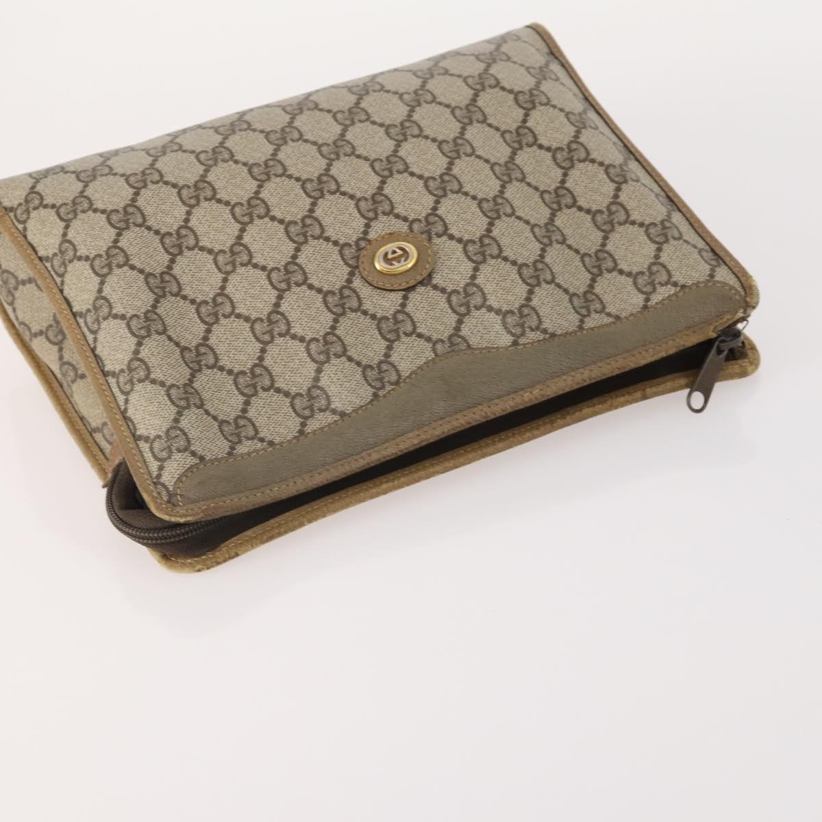 GUCCI GG Supreme Micro GG Supreme Bag PVC 5 Set Beige Navy Auth 178838