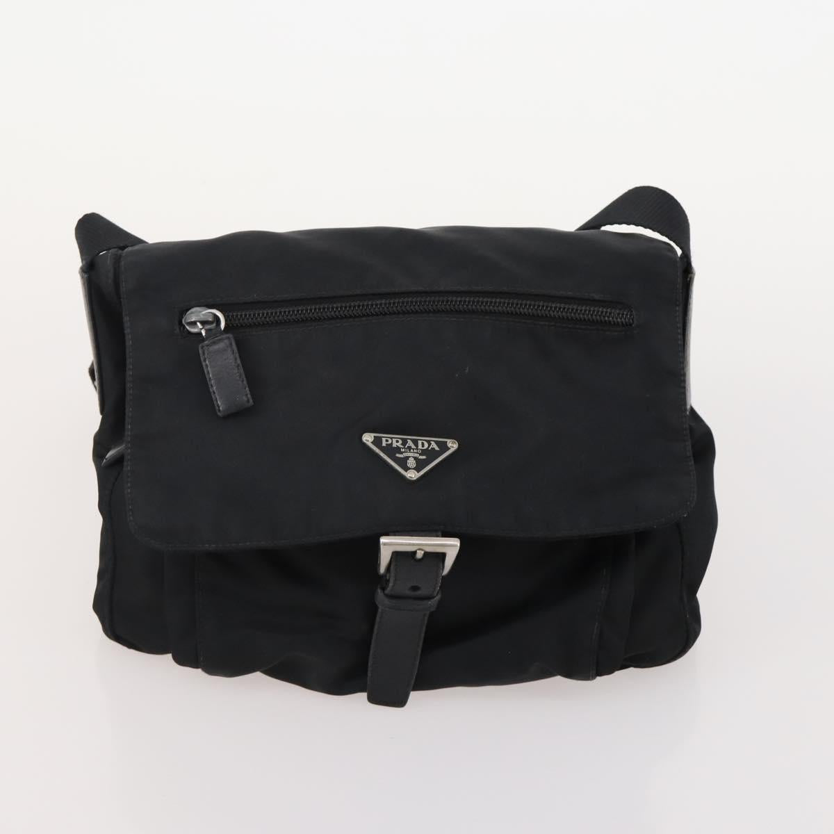PRADA Hand Bag Nylon 4 Set Black Silver Green Auth 178840
