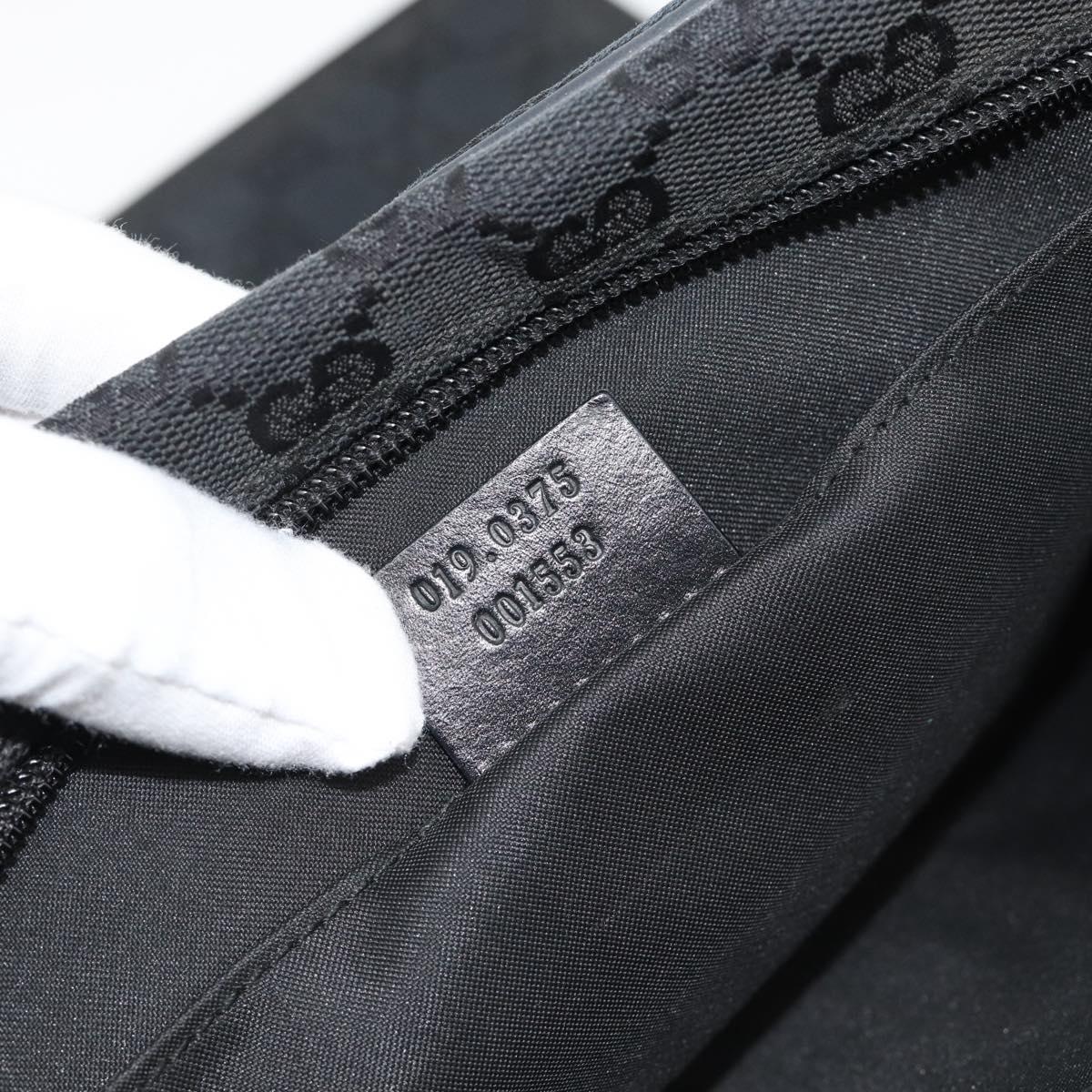 GUCCI GG Canvas Shoulder Bag Black Silver 019 0375 Auth 178842