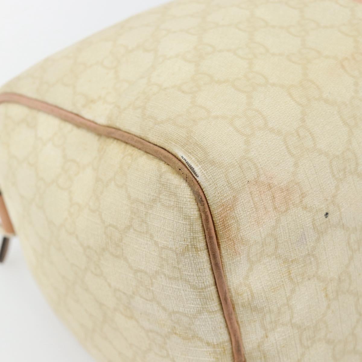GUCCI GG Supreme Sherry Line Boston Bag PVC Beige Gold 189895 Auth 178843