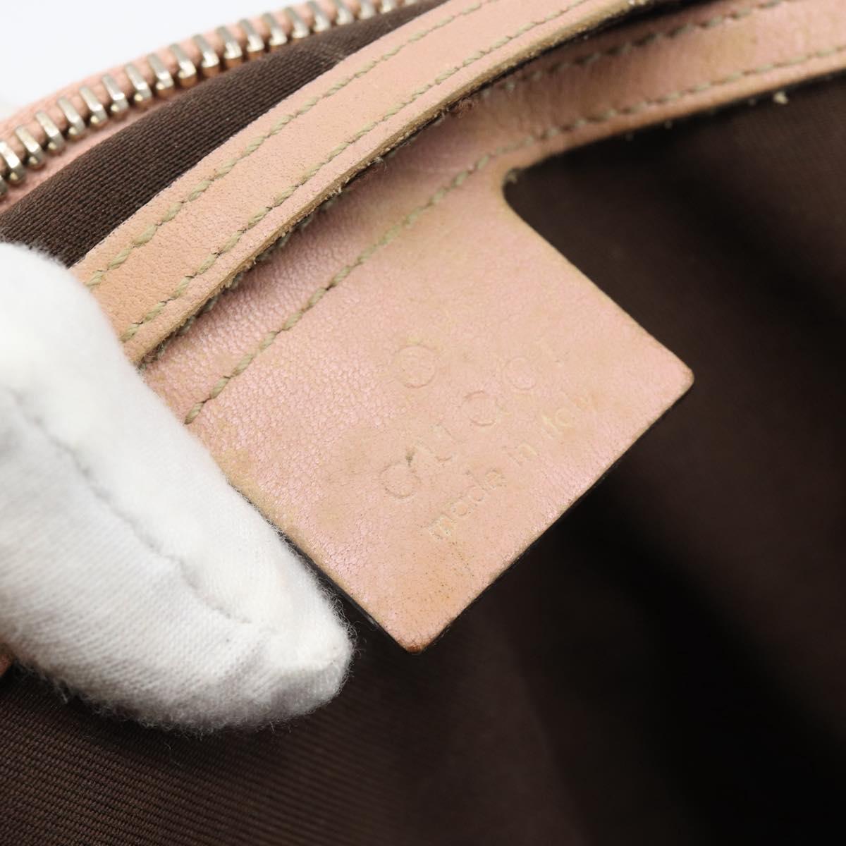 GUCCI GG Supreme Sherry Line Boston Bag PVC Beige Gold 189895 Auth 178843