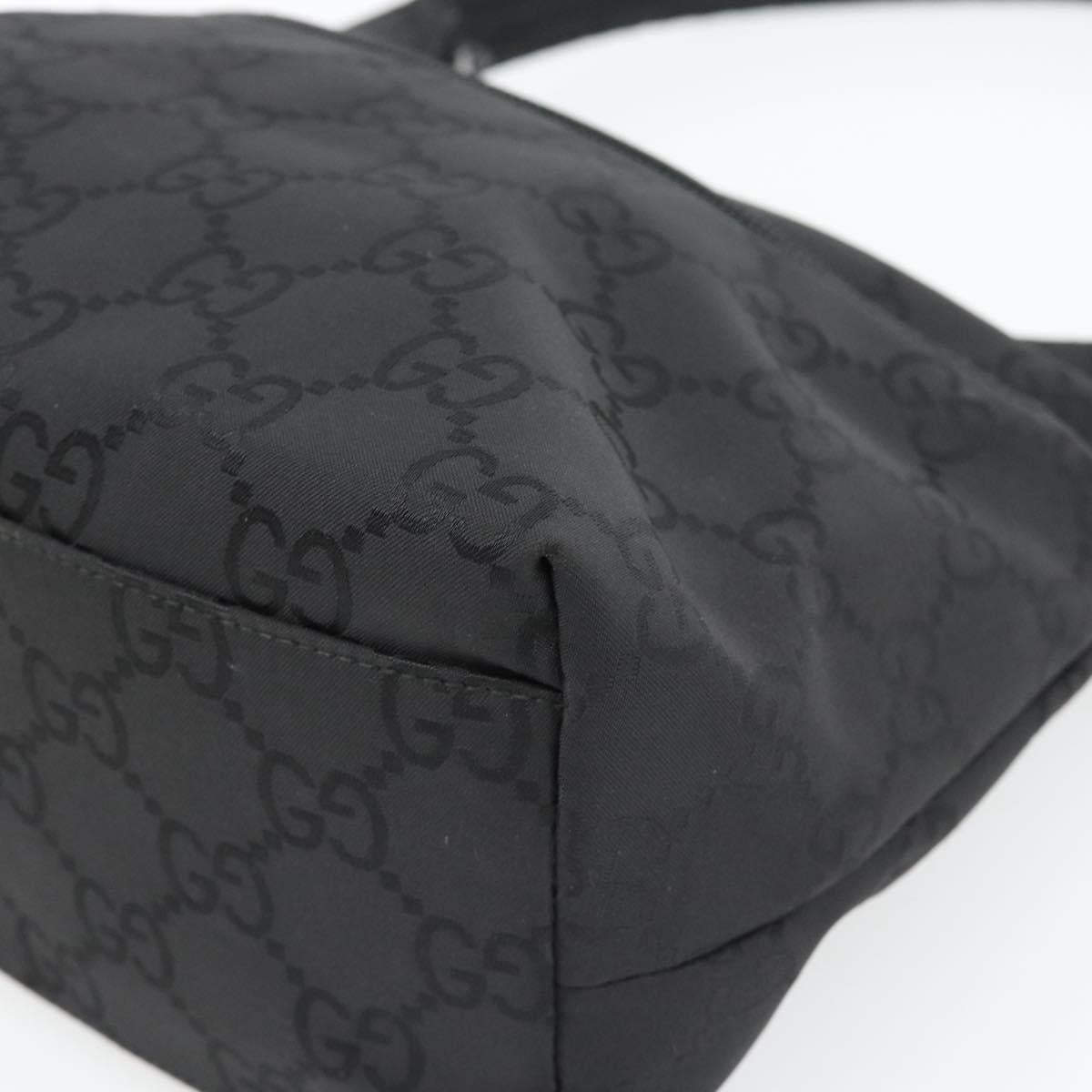 GUCCI GG Canvas Shoulder Bag Nylon Black Silver 01 3386 Auth 178845