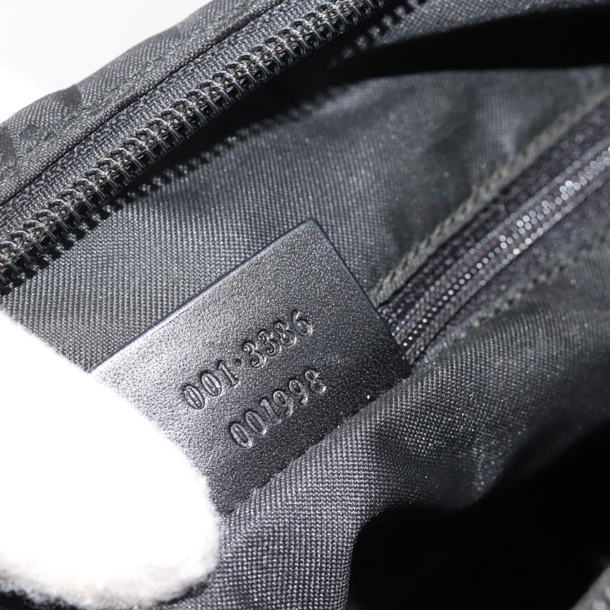GUCCI GG Canvas Shoulder Bag Nylon Black Silver 01 3386 Auth 178845