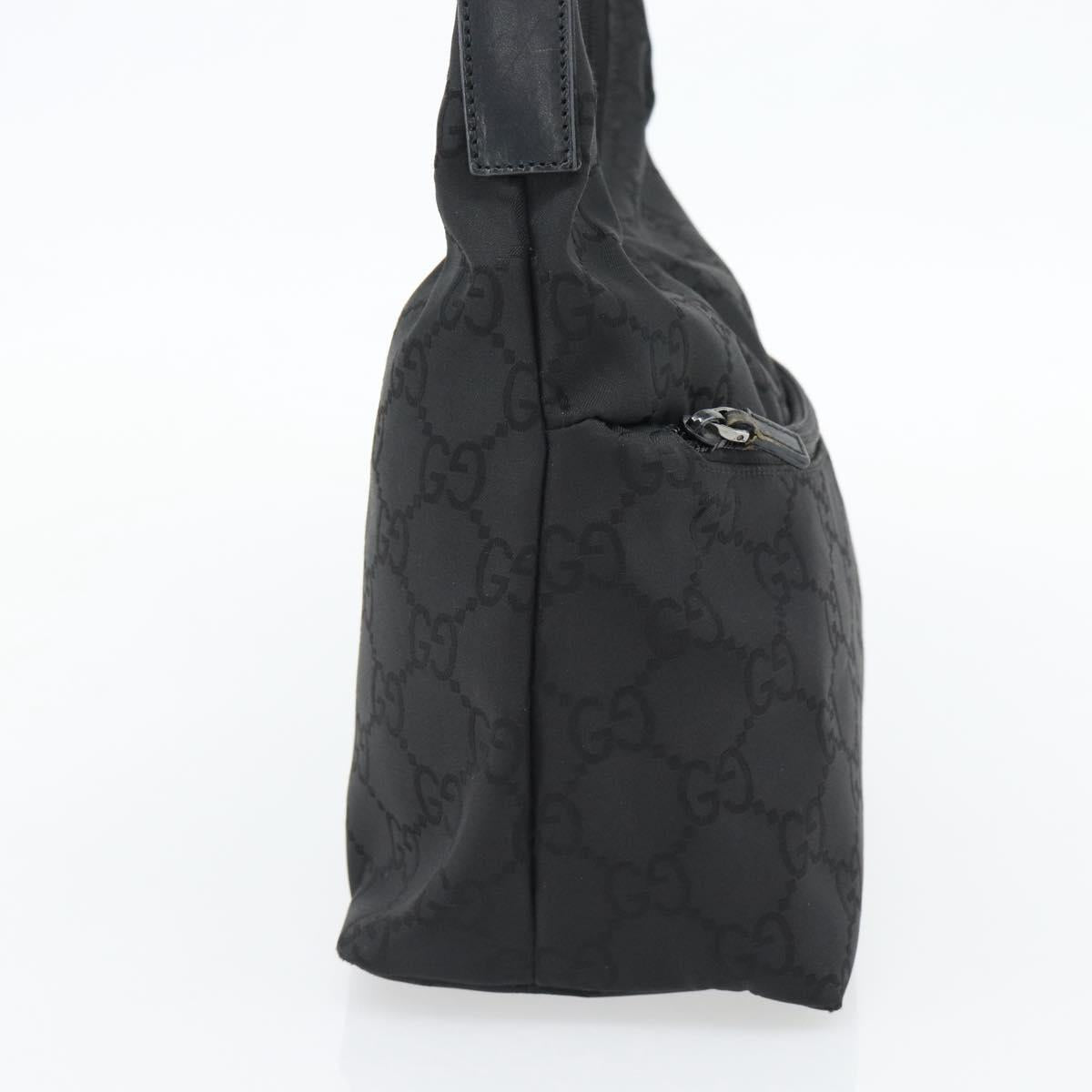 GUCCI GG Canvas Shoulder Bag Nylon Black Silver 01 3386 Auth 178845