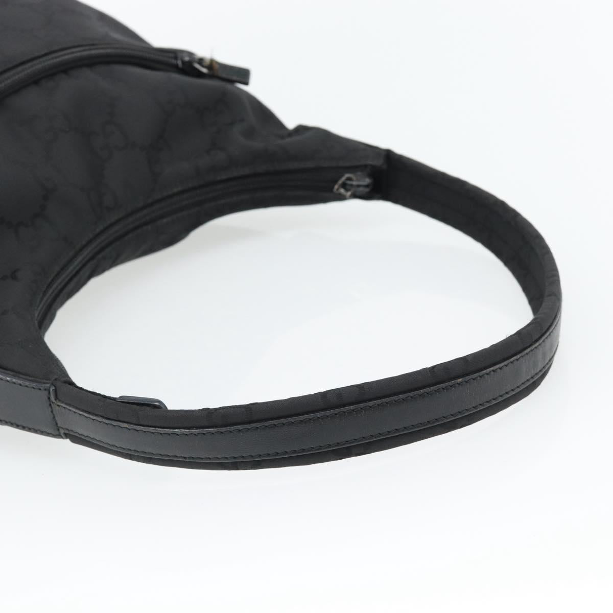 GUCCI GG Canvas Shoulder Bag Nylon Black Silver 01 3386 Auth 178845