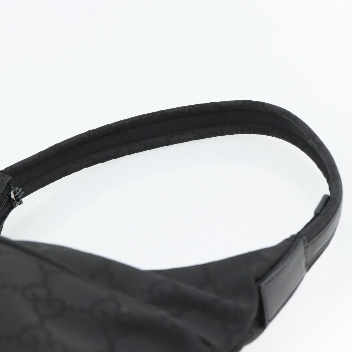 GUCCI GG Canvas Shoulder Bag Nylon Black Silver 01 3386 Auth 178845