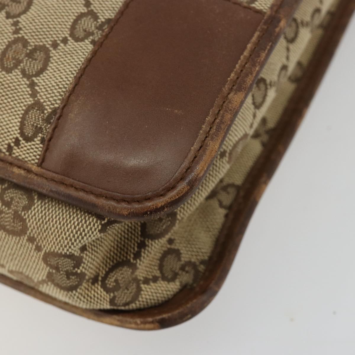 GUCCI GG Canvas Shoulder Bag Beige Silver 001 4205 Auth 178846