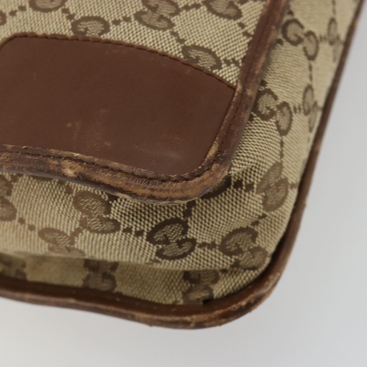 GUCCI GG Canvas Shoulder Bag Beige Silver 001 4205 Auth 178846