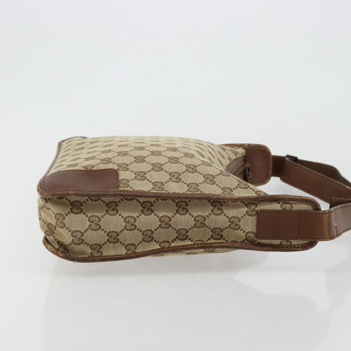 GUCCI GG Canvas Shoulder Bag Beige Silver 001 4205 Auth 178846