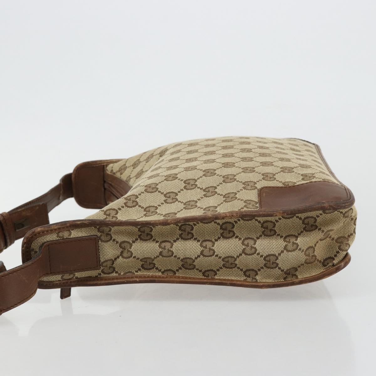 GUCCI GG Canvas Shoulder Bag Beige Silver 001 4205 Auth 178846