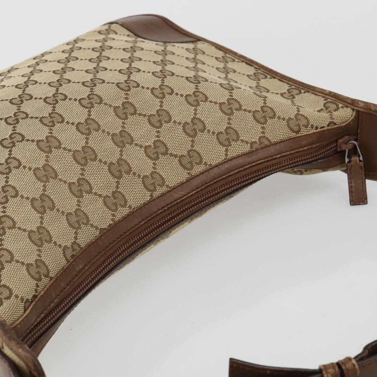 GUCCI GG Canvas Shoulder Bag Beige Silver 001 4205 Auth 178846