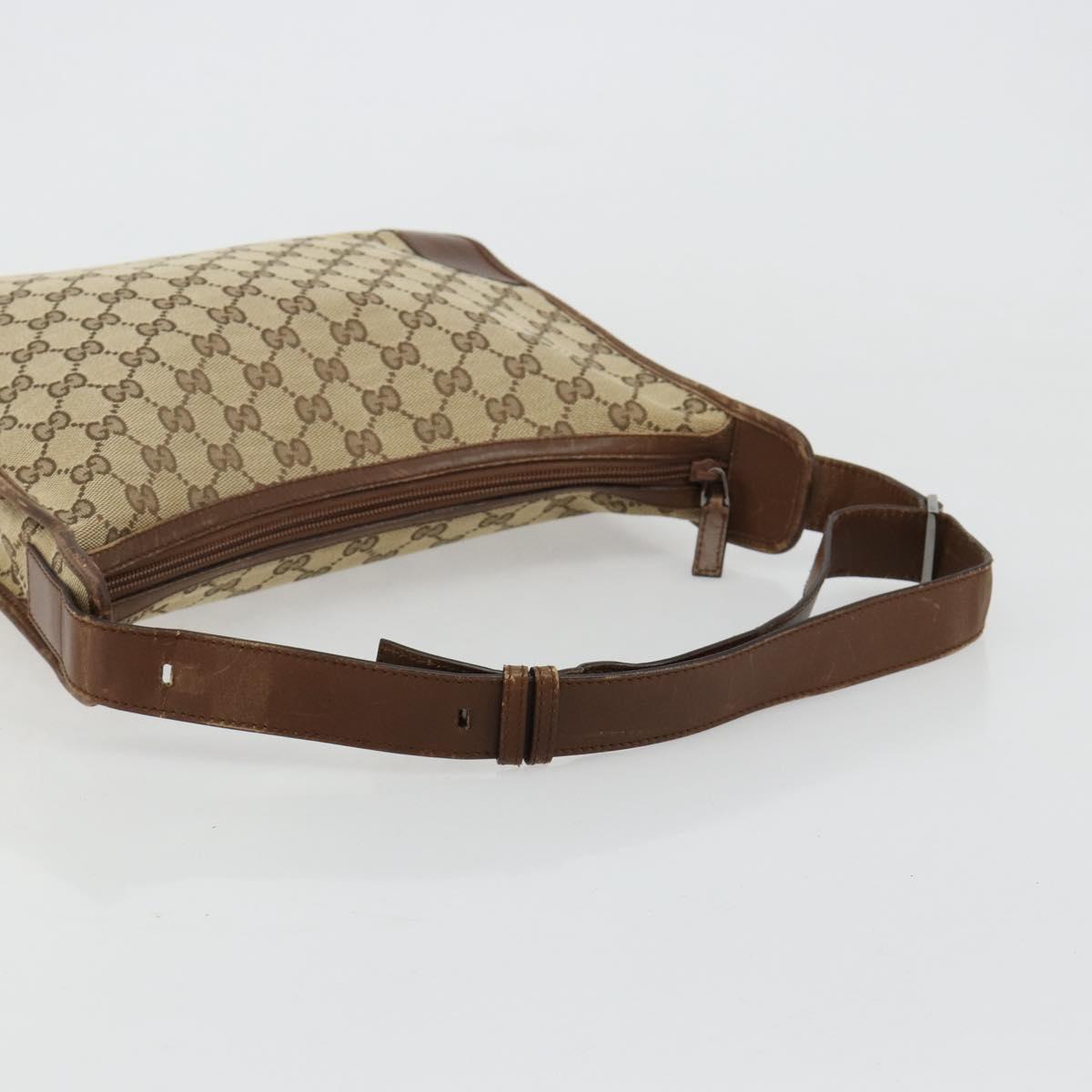 GUCCI GG Canvas Shoulder Bag Beige Silver 001 4205 Auth 178846