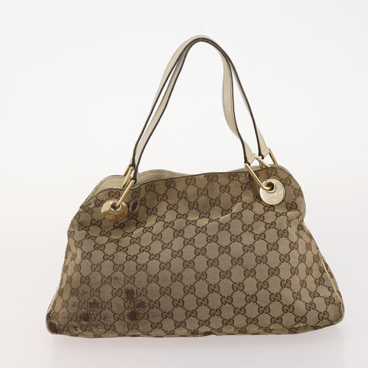 GUCCI GG Canvas Tote Bag 4 Set Navy Beige Auth 178851