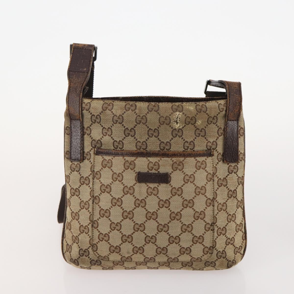 GUCCI GG Canvas Shoulder Bag 4 Set Black Beige Auth 178854