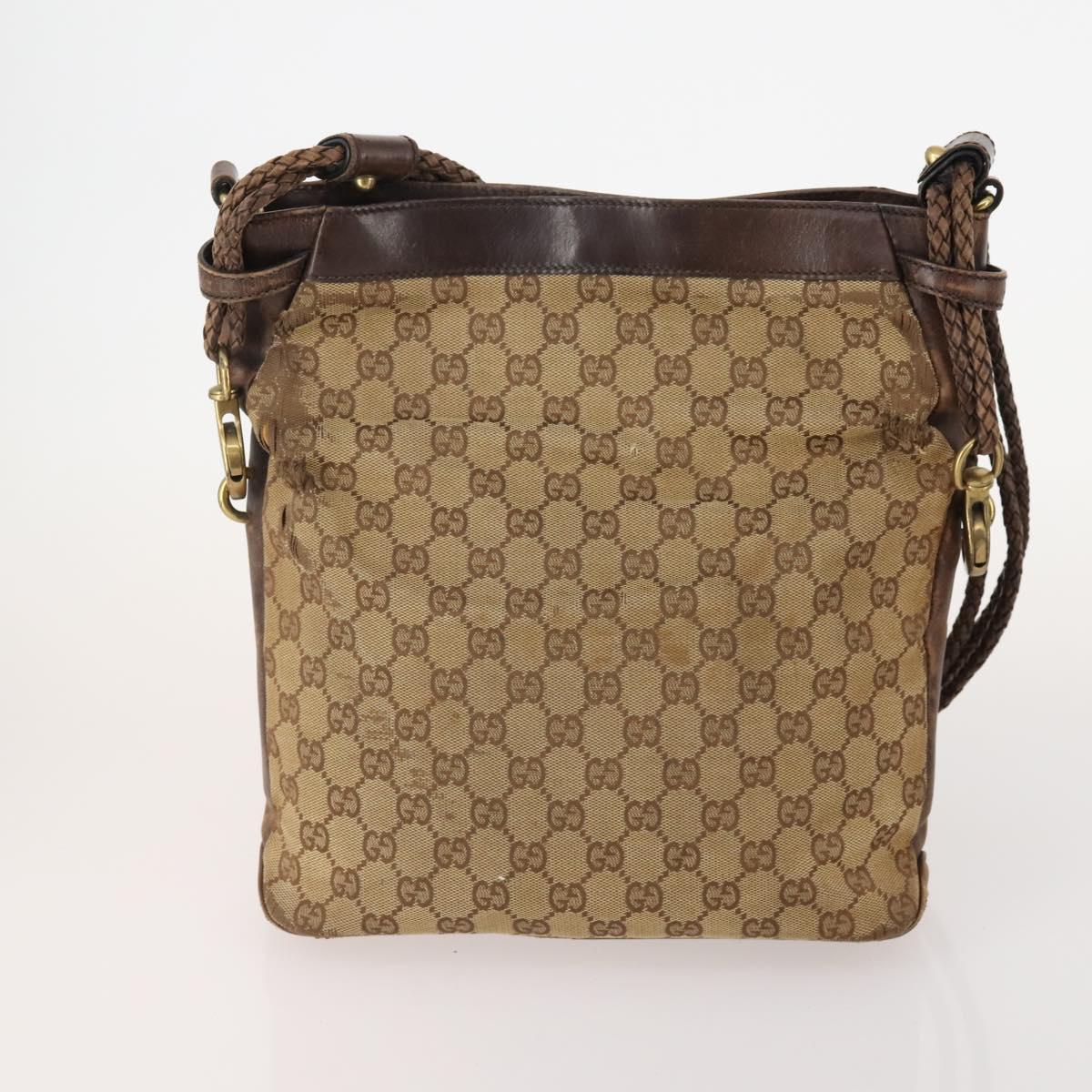 GUCCI GG Canvas Shoulder Bag 4 Set Black Beige Auth 178854