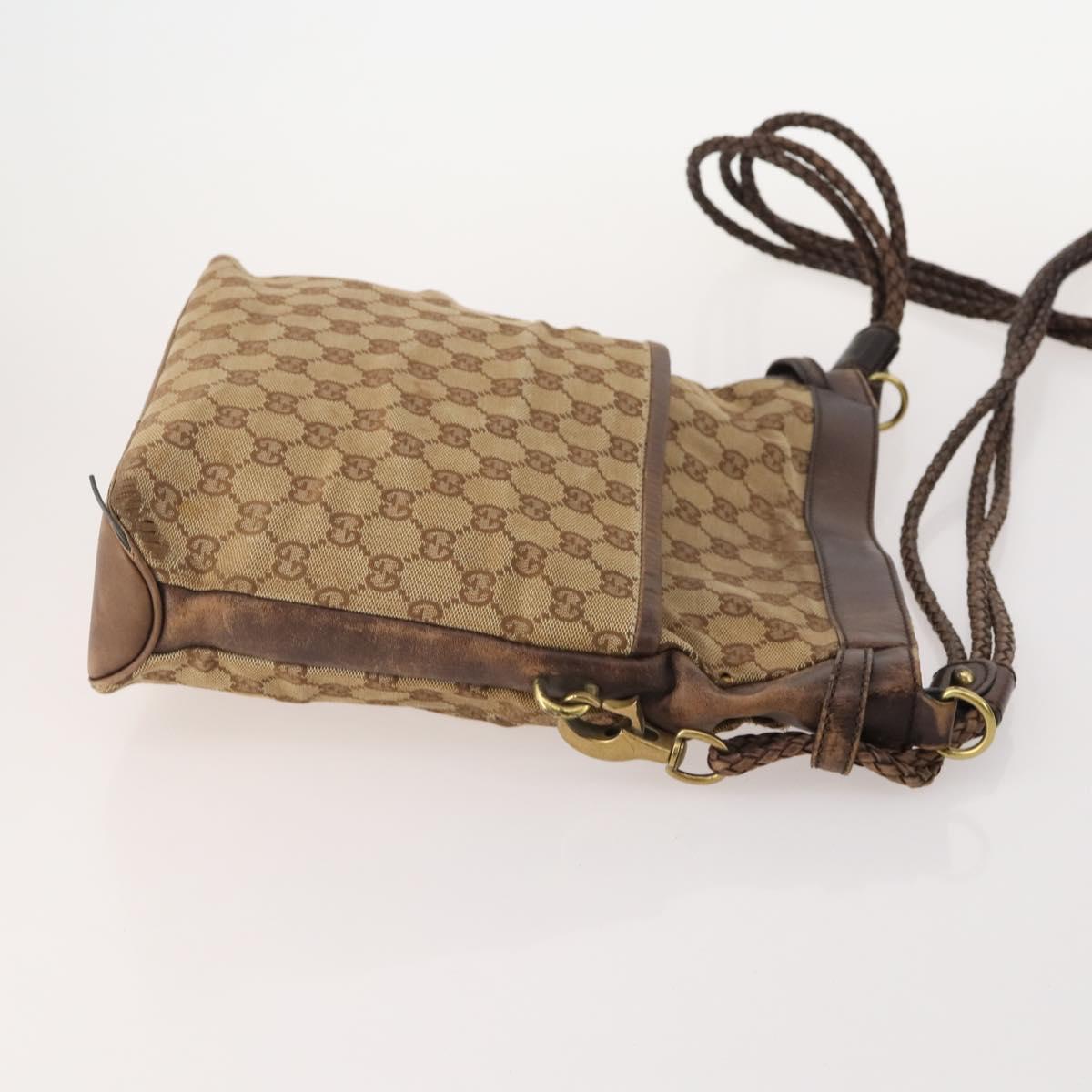 GUCCI GG Canvas Shoulder Bag 4 Set Black Beige Auth 178854